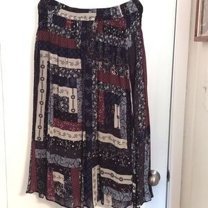 SEA‎ New York Skirt, Patchwork Print, Chiffon, Fully Lined, Size M